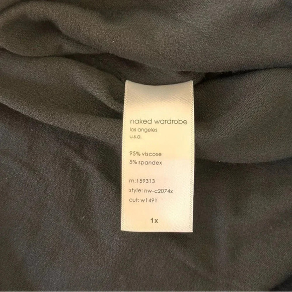 Naked wardrobe Black Flare Pant Soft Cropped Top Tank 2 PC Set Outfit Size 1X - Picture 8 of 15